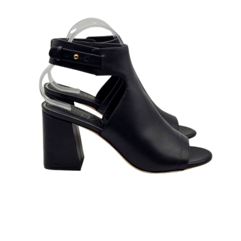 Deltan Sadie Sandal Shootie Size 9 Black Open Toe Ankle Strap Leather - Picture 4 of 13